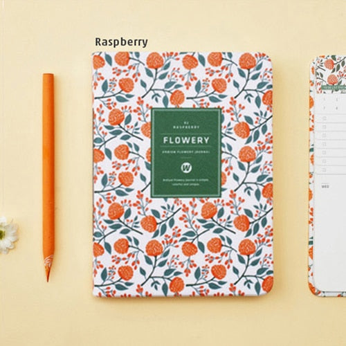 Leather Floral Flower Schedule Book Diary Weekly Planner Notebook School Office Supplies Kawaii Stationery