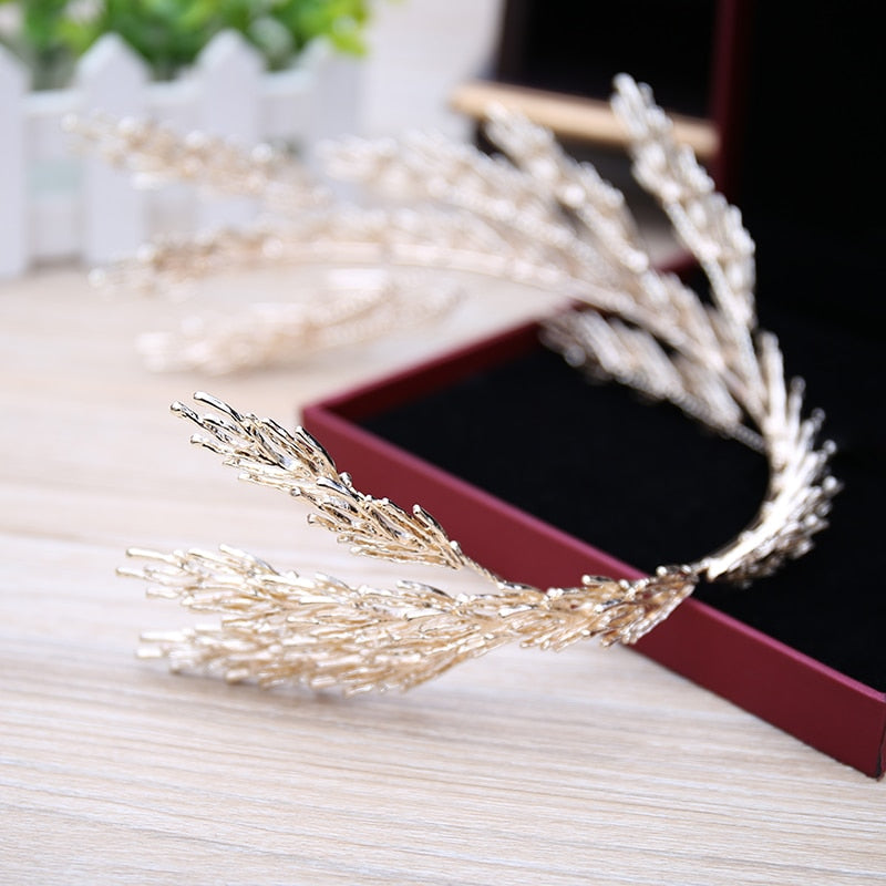 Irregular Baroque Crowns  Leaf Headband Hair Jewelry Wedding Accessories Princess Tiara