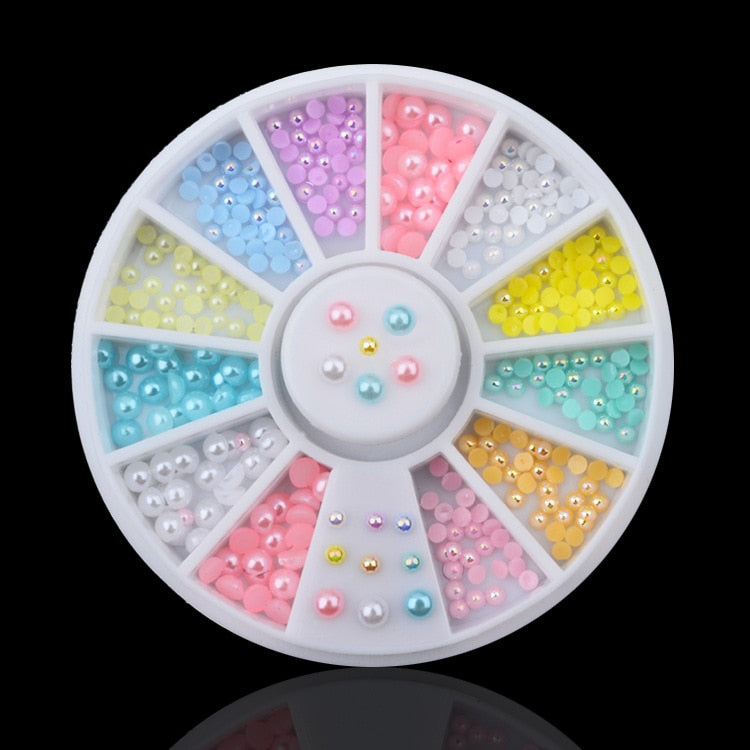 1 Box Colorful 3D Jelly AB Acrylic Wheel Nail Stickers Decoration DIY Nail Art Tips Jewelry Rhinestones Manicure Tools