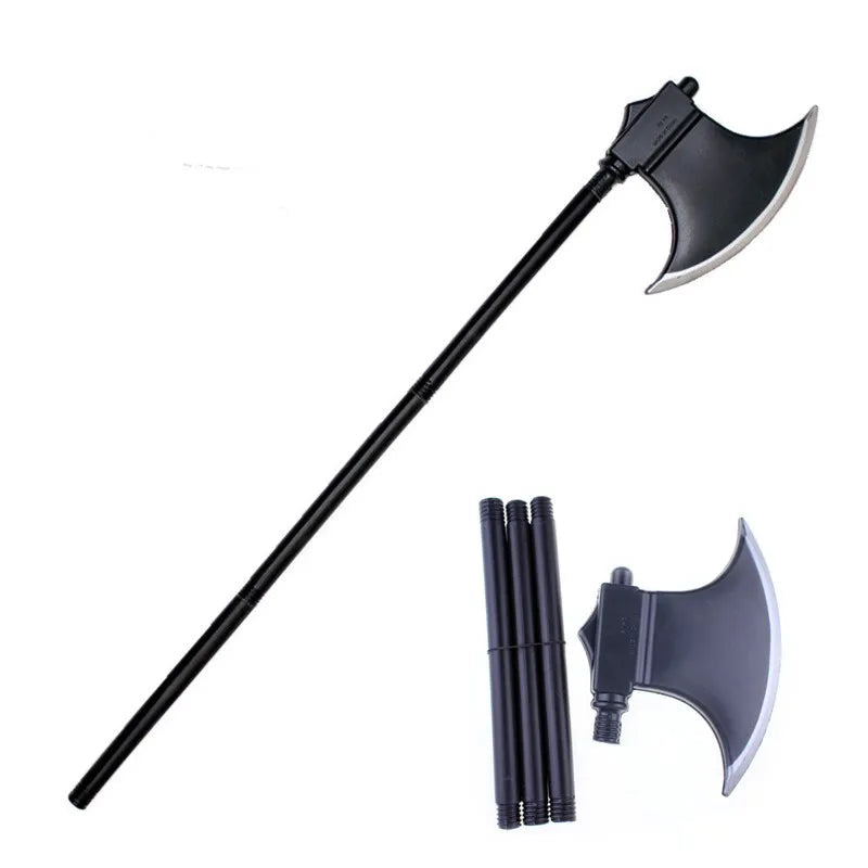 Kids Tricky Toys Plastic Devil Weapons Funny Halloween Props Cattle Fork Party  Accessory Plastic Sickle and Plastic Axe Pirate