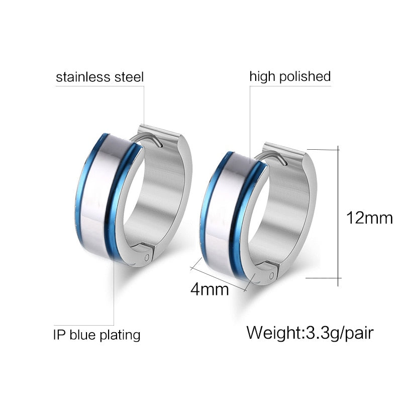 Vnox Small Stainless Steel Hoop Earring Stainless Steel Earings for Women Men