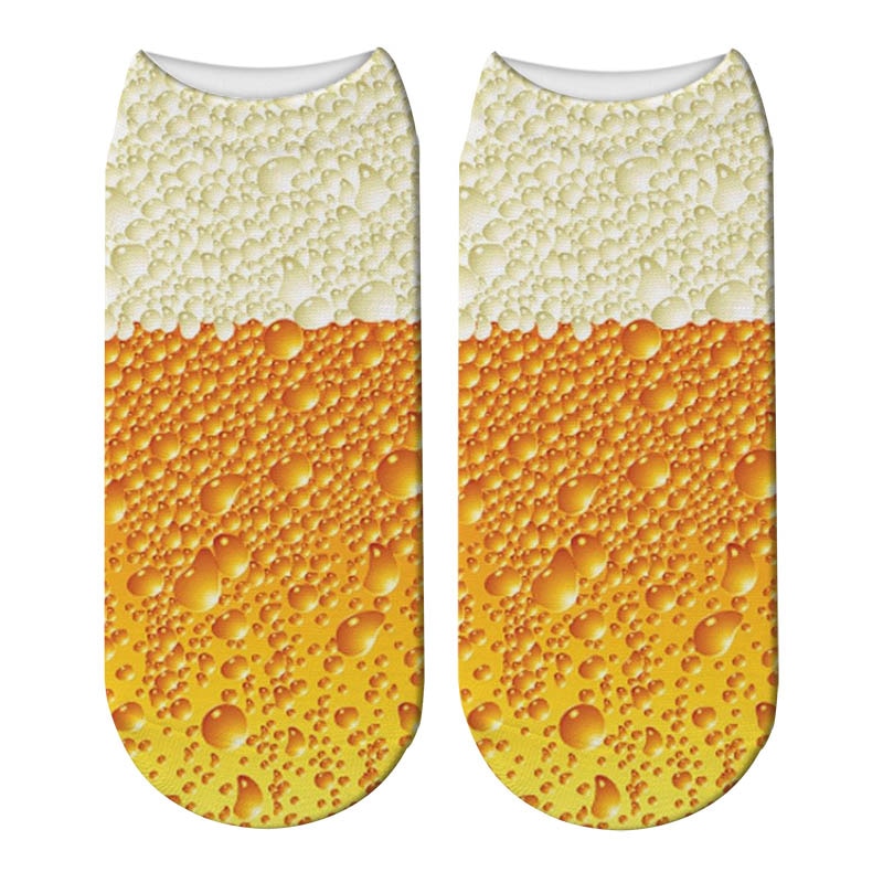 New Design Funny Fashion Harajuku Women Socks Novelty Beer Pattern Socks Hiphop Solid Cotton Cool Socks