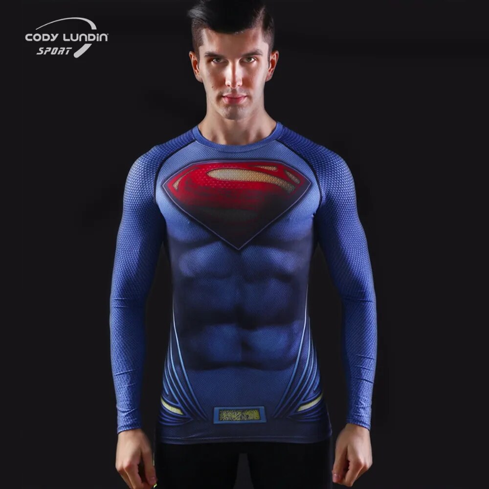 3D Printed T-shirts Men Cosplay Costume Display Long Sleeve Compression Shirt Male Tops Halloween Costumes For Men