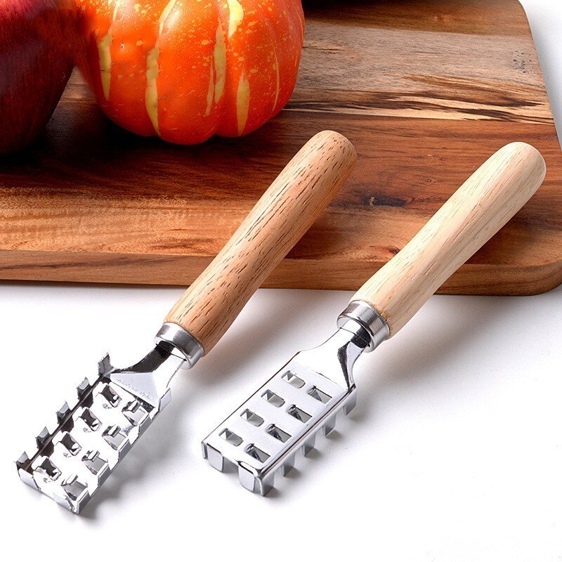 Kitchen accessories Wooden handle Fish scale Skin Brush Scraping Graters Fast Remove Fish Cleaning  planing Scraper Kitchen Tool