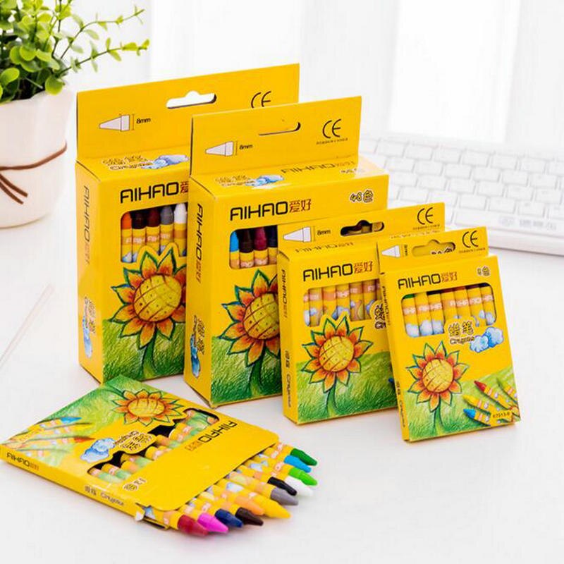 12 colors/set Drawing Wax Caryon Pencil Students And Children's Birthday Gift School Stationery Safety Non-toxic Graffiti Pen