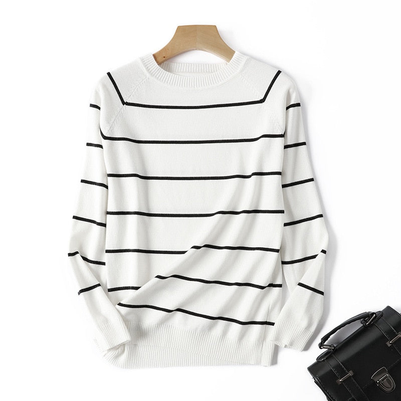 Long Sleeve Striped Pullover Women Sweater Knitted Sweaters