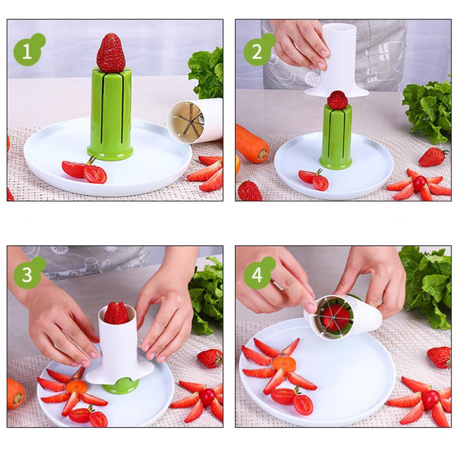 Creative Vegetable Cutters Fruit Kitchen Cucumber Carrot Divider Strawberry Slicer Splitter Kitchen Gadget Accessories