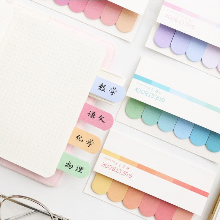 Fresh rainbow color sticky note Mini index Label bookmark Post memo Stationery Office accessories School supplies A6966