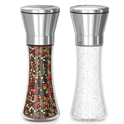 Salt Pepper Grinder Herb Mills pepper Muller Adjustable Coarseness Stainless Steel Glass Spices Shaker Kitchen Shredder Chopper