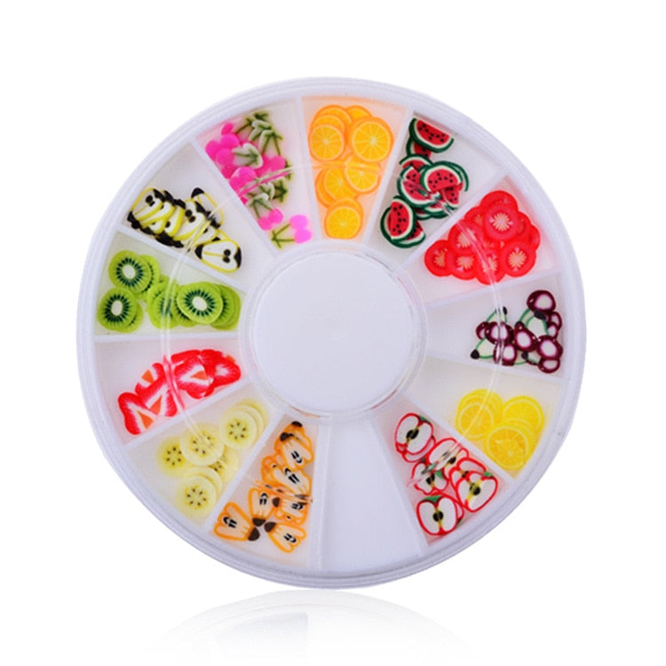 1 Box Colorful 3D Jelly AB Acrylic Wheel Nail Stickers Decoration DIY Nail Art Tips Jewelry Rhinestones Manicure Tools