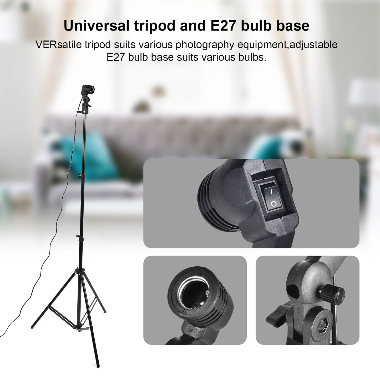 ZUOCHEN Studio Umbrella Photo Lighting Backdrop Kit + 4 Backdrops + 2 Umbrellas + 2*135W Light Bulbs + Reflecor+ Backdrop Stand