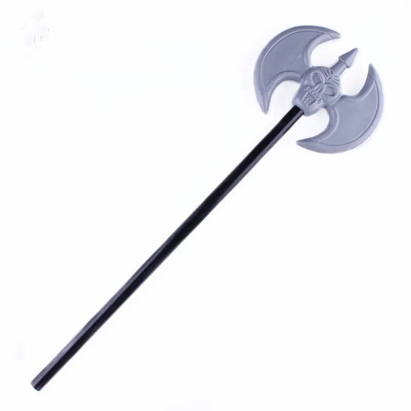 Kids Tricky Toys Plastic Devil Weapons Funny Halloween Props Cattle Fork Party  Accessory Plastic Sickle and Plastic Axe Pirate