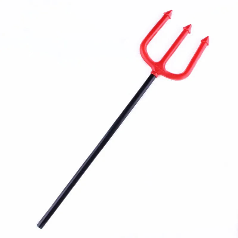 Kids Tricky Toys Plastic Devil Weapons Funny Halloween Props Cattle Fork Party  Accessory Plastic Sickle and Plastic Axe Pirate