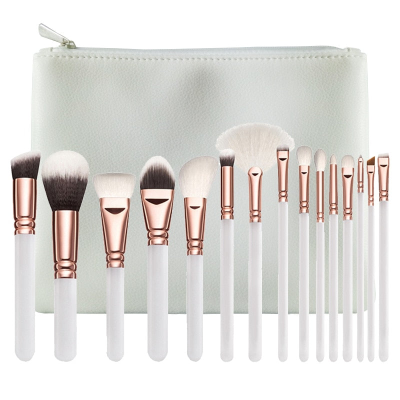 RANCAI10/15pcs High Quality  Makeup Brushes Set Beauty Powder Eyebrochas Eyeshadow Brush Complete Kit Cosmetics Tools