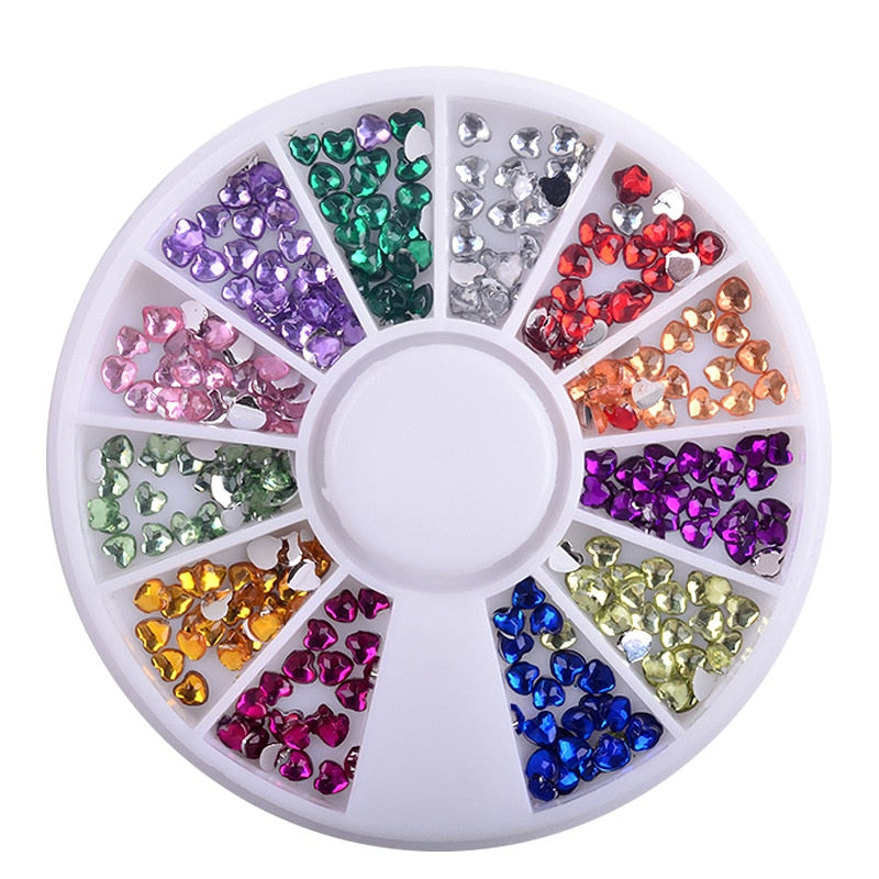 1 Box Colorful 3D Jelly AB Acrylic Wheel Nail Stickers Decoration DIY Nail Art Tips Jewelry Rhinestones Manicure Tools