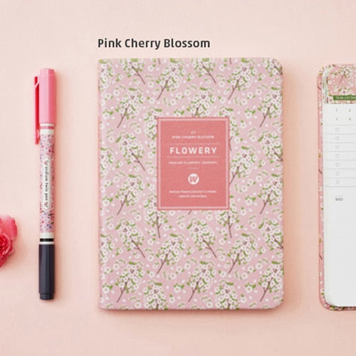 Leather Floral Flower Schedule Book Diary Weekly Planner Notebook School Office Supplies Kawaii Stationery