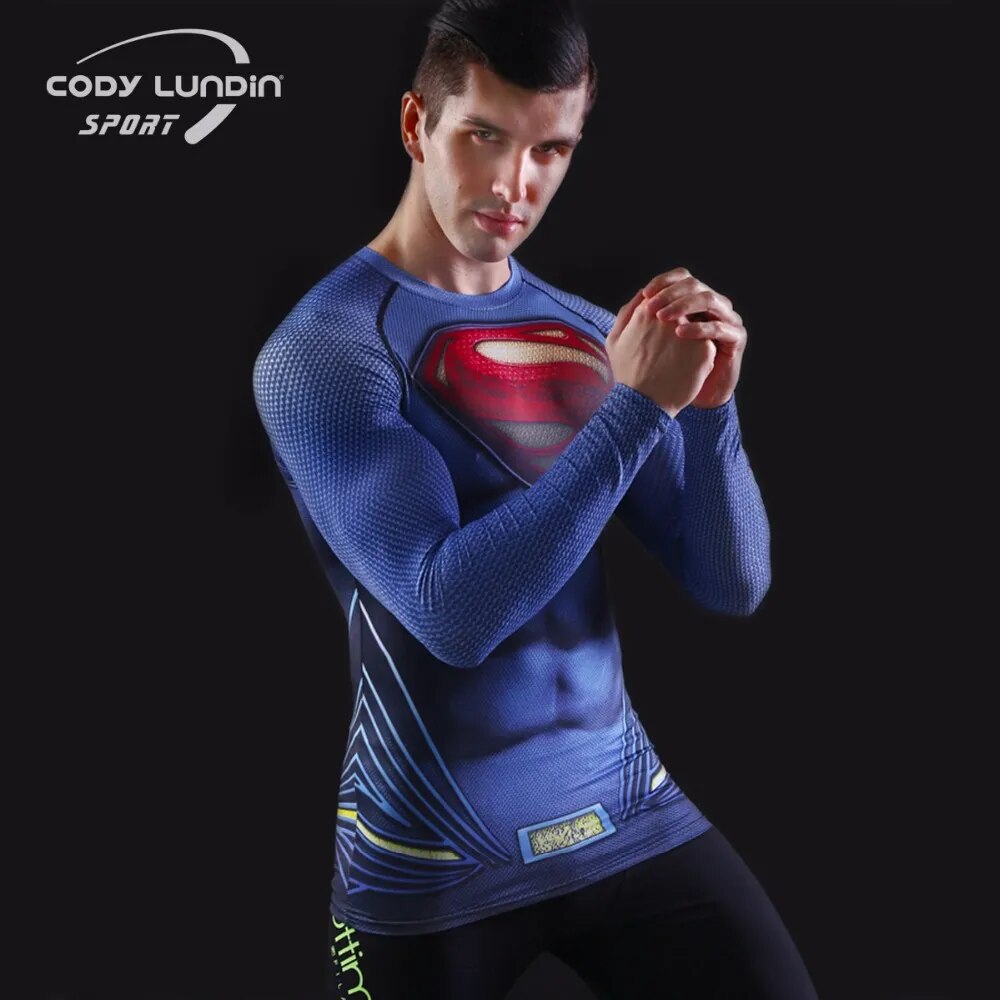 3D Printed T-shirts Men Cosplay Costume Display Long Sleeve Compression Shirt Male Tops Halloween Costumes For Men