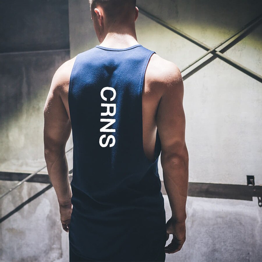 Mens Bodybuilding Tank Top Gym Fitness Workout Sleeveless Shirt Crossfit Clothing Male Casual Stringer Singlet Vest Undershirt