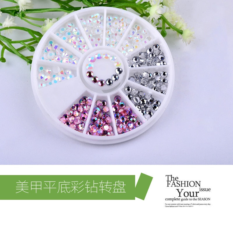 1 Box Colorful 3D Jelly AB Acrylic Wheel Nail Stickers Decoration DIY Nail Art Tips Jewelry Rhinestones Manicure Tools