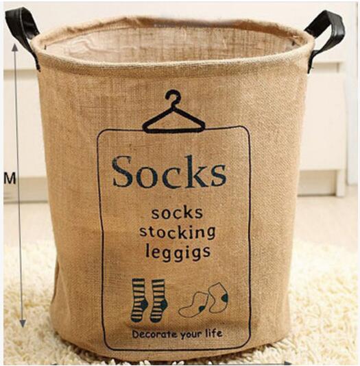 Waterproof  Laundry Hamper Bag Clothes Storage Baskets Home jute Makeup Storage barrel kids toy storage laundry basket LW0340