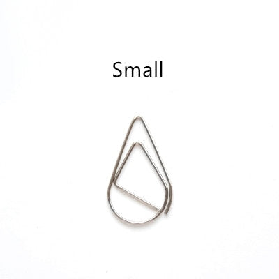 10pcs/pack Metal Paper Clip Gold Silver Black Green Color Bookmark Stationery Office Accessory School Supply