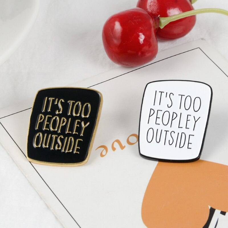 Introvert Brooches Anti social pins Funny Saying Badges Sarcastic Ladies Unisex Brooches