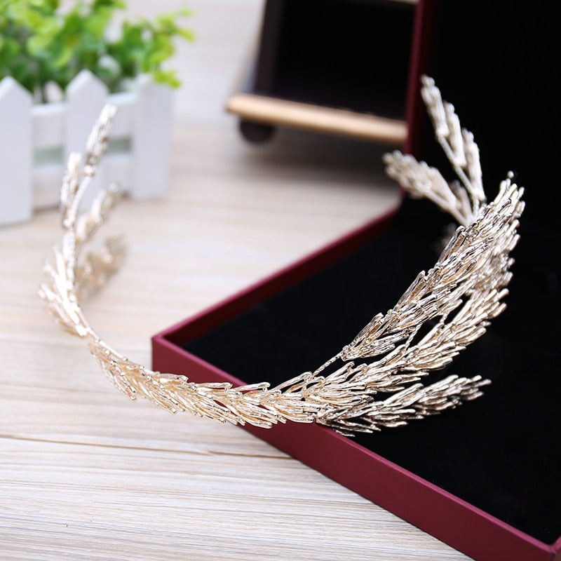 Irregular Baroque Crowns  Leaf Headband Hair Jewelry Wedding Accessories Princess Tiara