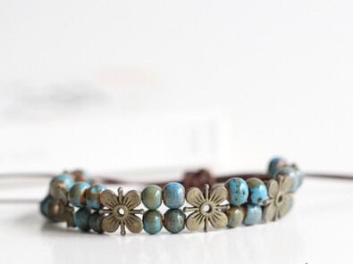 National Wind Restoring Ancient Ways Is The High Temperature Glaze Ceramic Handmade Trinkets Women's Fashion  Bracelets