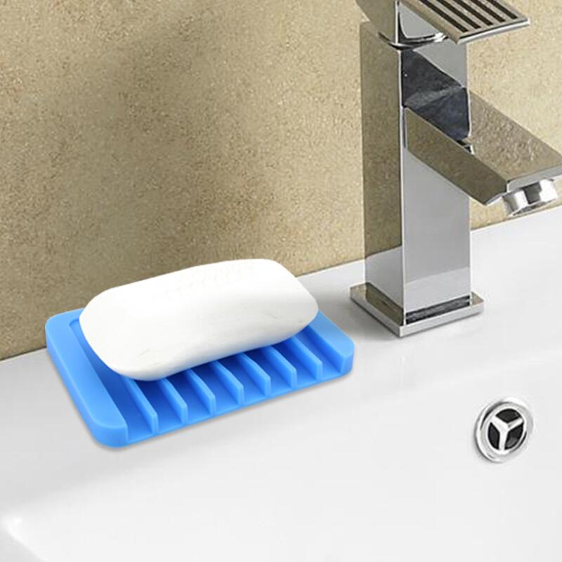 Silicone Soap Holder Flexible Soap Dish Plate Holder Tray Soapbox Container Storage For Bathroom Kitchen