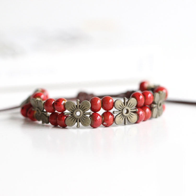 National Wind Restoring Ancient Ways Is The High Temperature Glaze Ceramic Handmade Trinkets Women's Fashion  Bracelets