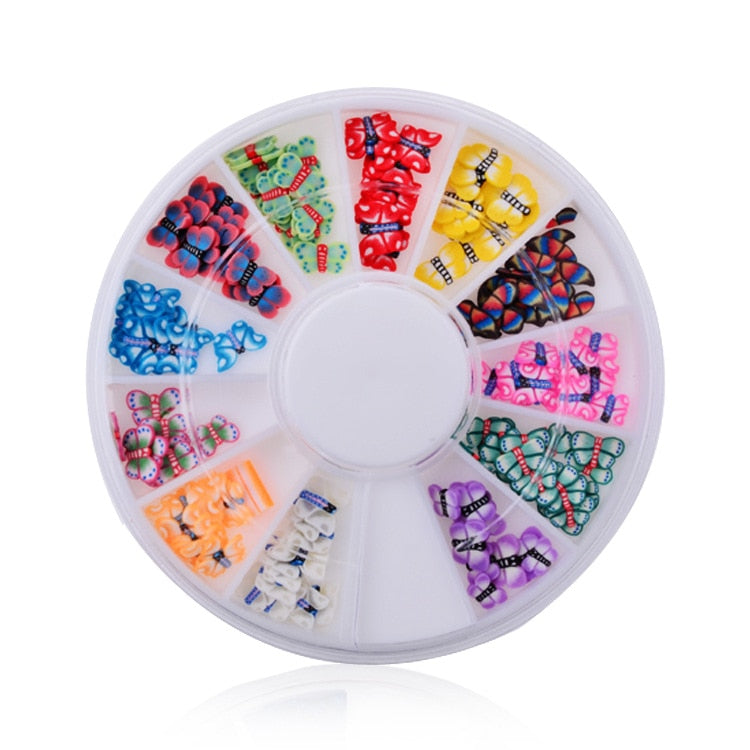 1 Box Colorful 3D Jelly AB Acrylic Wheel Nail Stickers Decoration DIY Nail Art Tips Jewelry Rhinestones Manicure Tools