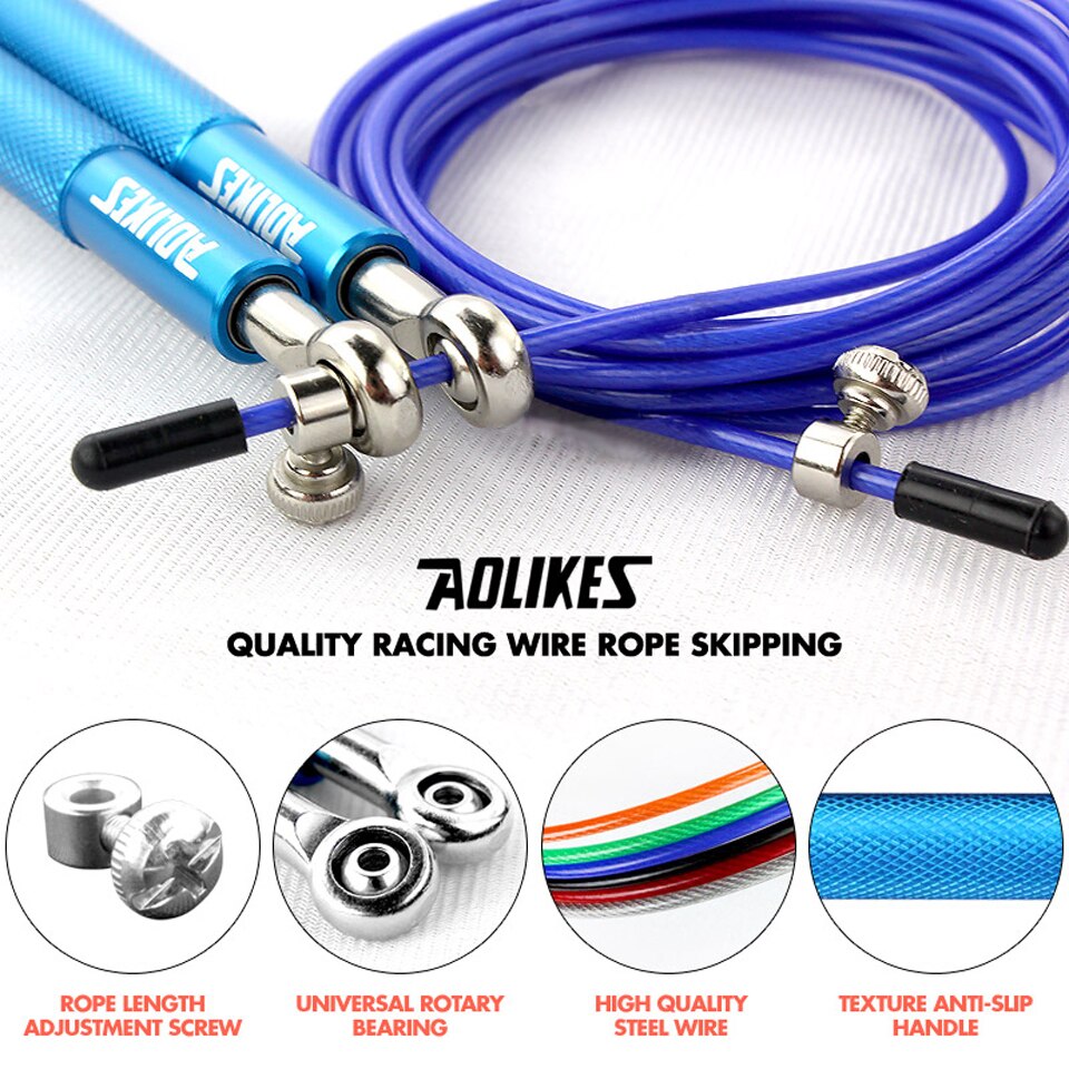 1 Pcs Professional 3 in 1 Skipping Rope Crossfit Speed Jump Rope For Fitness Skip Workout Training With Carrying Bag Spare Cable