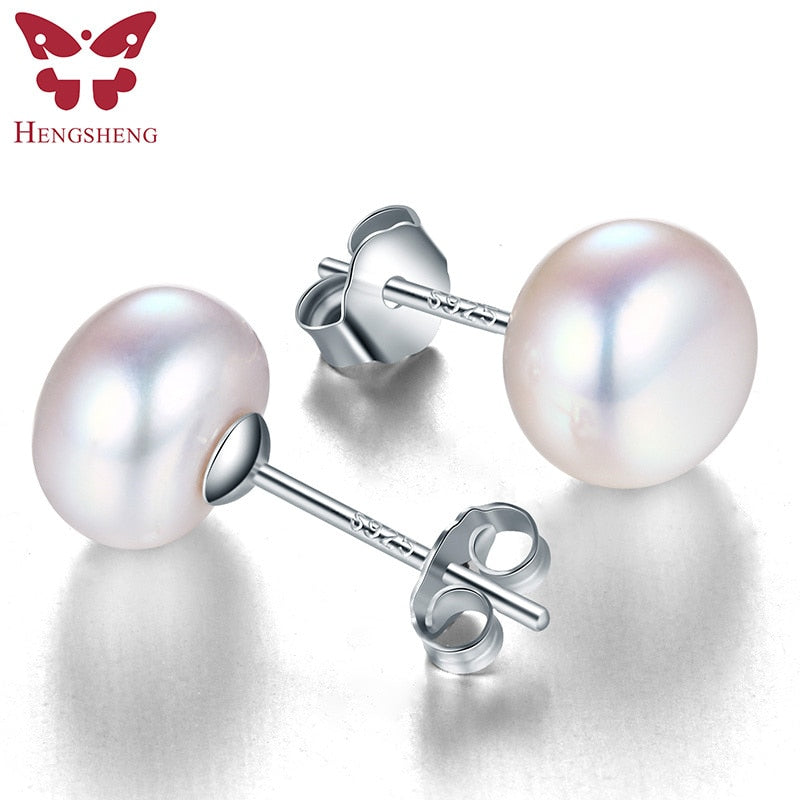 Pearl earrings fashion jewelry silver stud earrings for women super deal with gift box