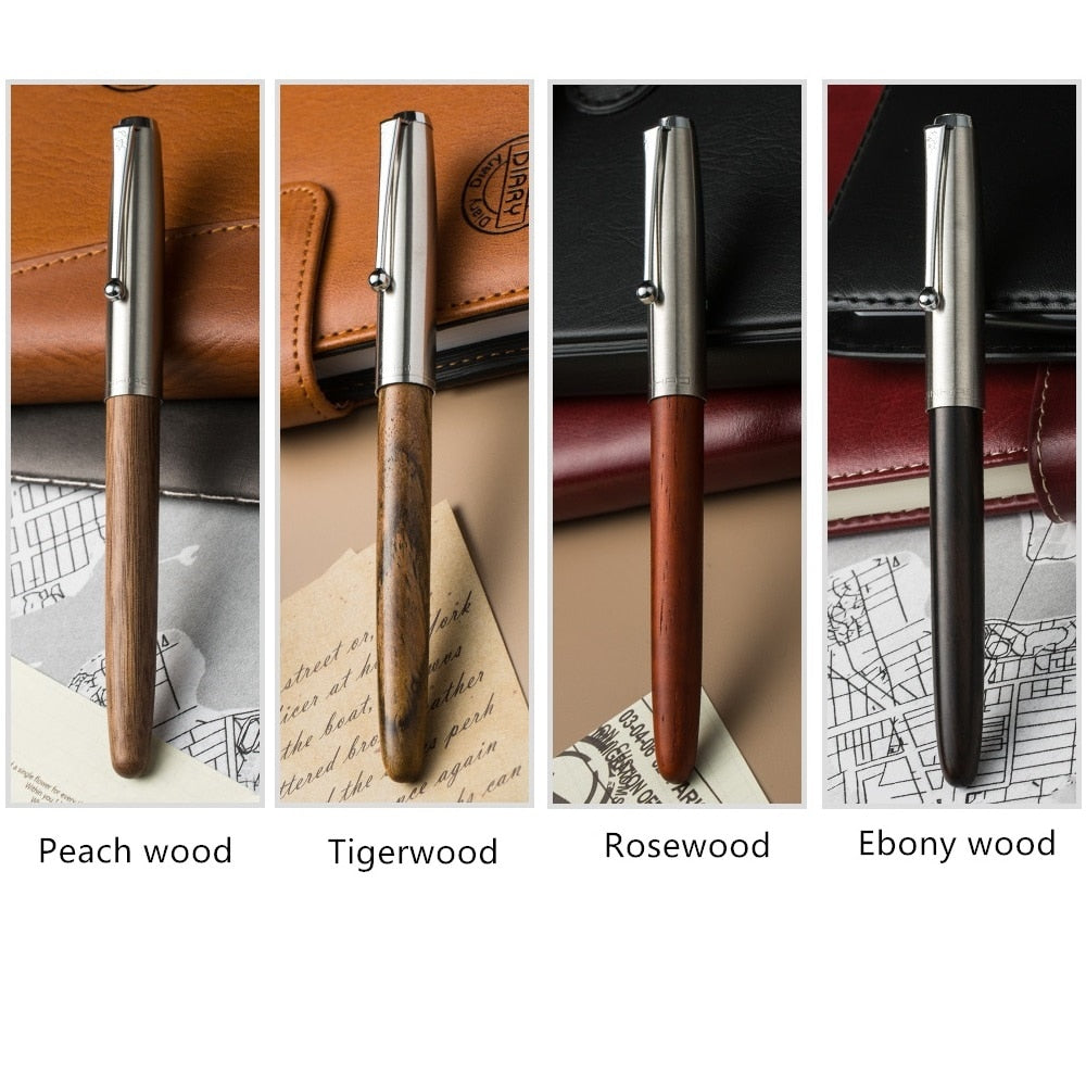 Remastered Classic Wood Fountain Pen 0.38mm Extra Fine Nib Calligraphy Pens Jinhao 51A Stationery Office School Supplies A6994