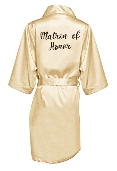 new bride bridesmaid robe with white black letters mother sister of the bride wedding gift bathrobe kimono satin robes