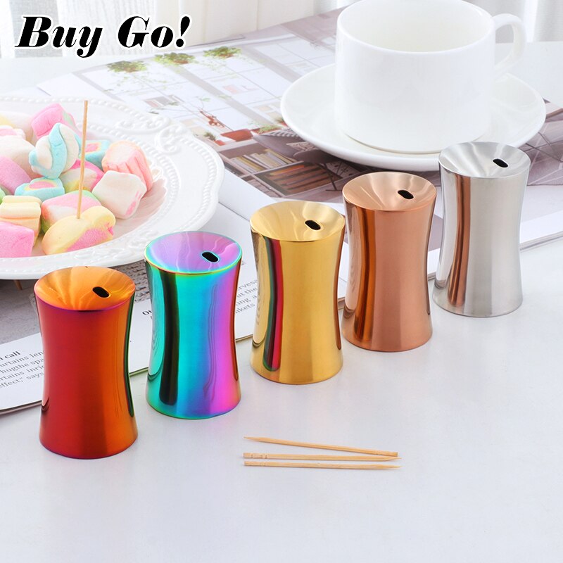 Fashion Style Y-Shaped Stainless Steel Toothpick Holder Rainbow Home Toothpick Box Table Decoration Kitchen Accessories