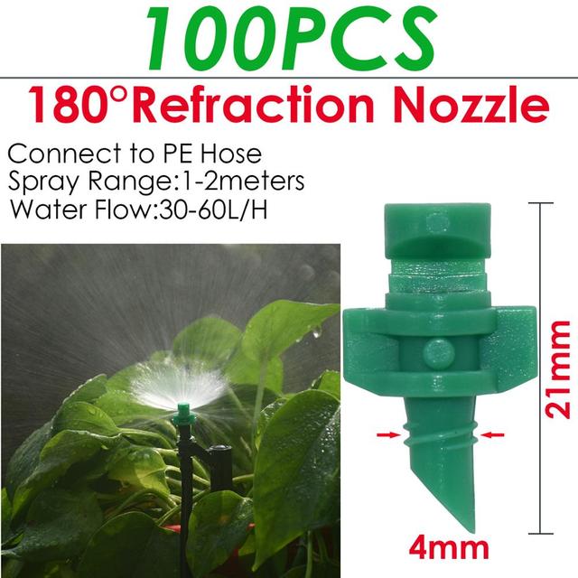 KESLA 20PCS 90/180/360 Degree Refraction Nozzle Sprinkler Head Thread Connection Garden Irrigation Mist Sprayer for Greenhouse