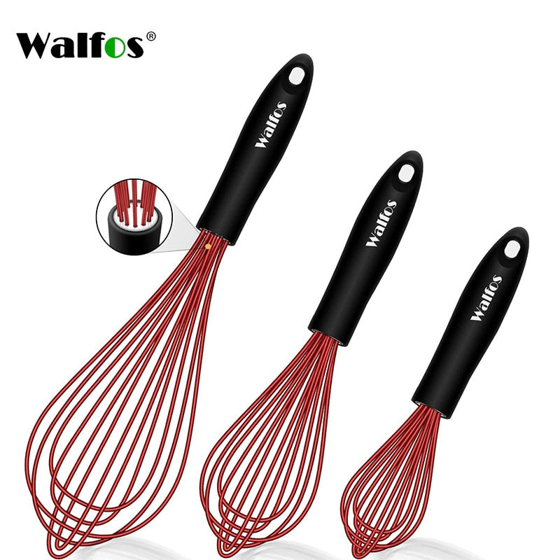 1pcs/3set Multifunctional Rotating Manual Whisk Mixer Mini Plastic Kitchen Whisk Baking Tool Silicone Whisk