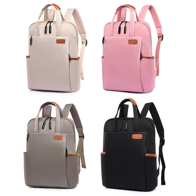 Waterproof Women Business Backpack Fashion Oxford Student School Backpacks 13.4 Inch Laptop Bag Casual Travel Rucksack Mochila