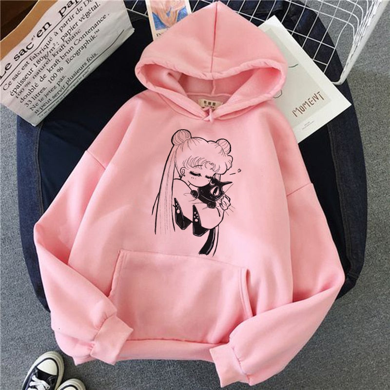 women hoodie kawaii funny ulzzang Sweatshirt harajuku korean style Graphic female clothes Hoodies fashion grunge