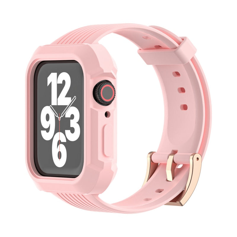 Fran-24T 5pcs Suitable for Apple 3 4 5 generation i watch strap Apple watch integrated TPU oil injection silicone strap