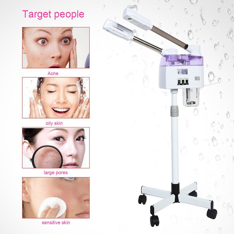 Hot and Cold Sprayer Machine Facial Steamer Home Spa Ozone Steaming Ion Face Vaporizer Skin Care Facial Pedestal Vaporizer