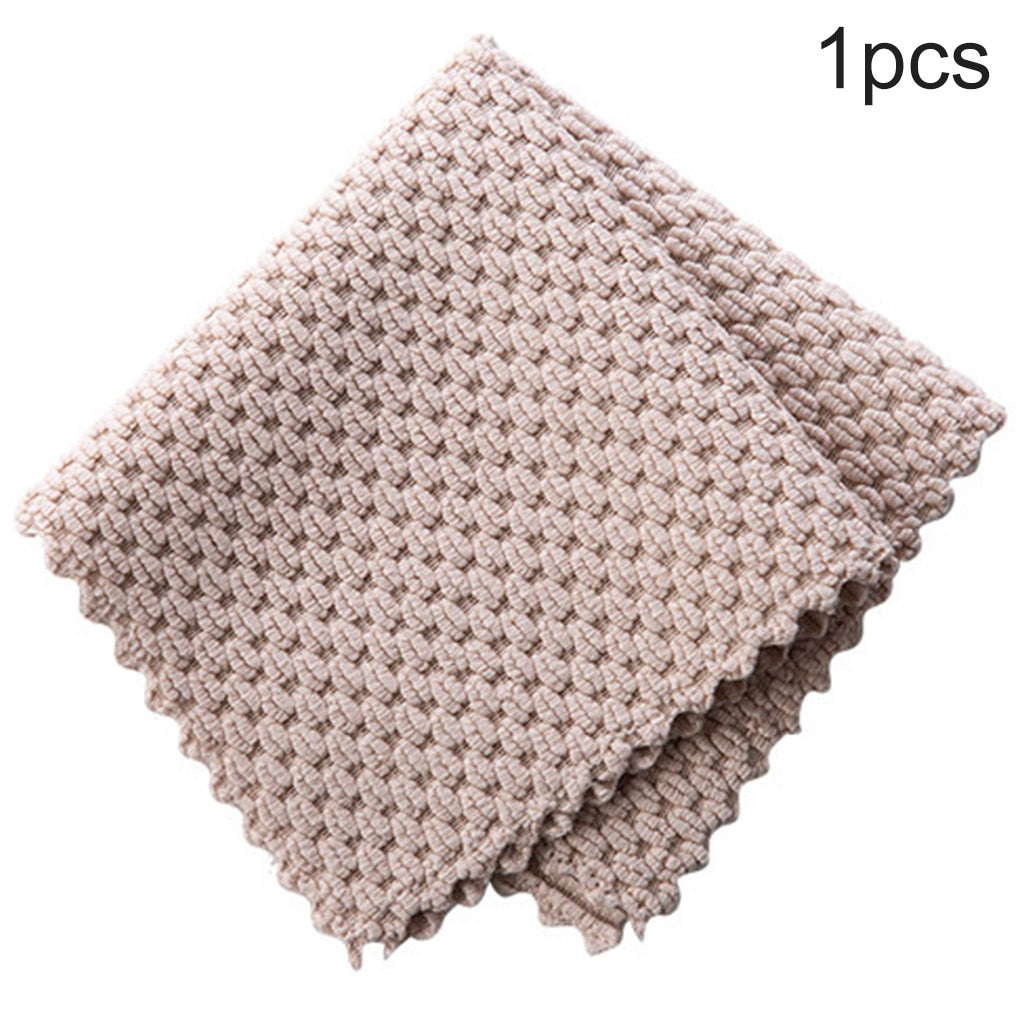 1PC/5PCS Anti-grease Wiping Rags Kitchen Super Absorbent Microfiber Cleaning Cloth Home Washing Dish Kitchen Cleaning Towel