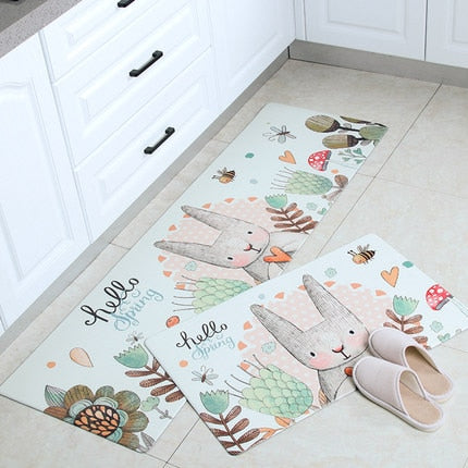 Non-slip Oil Proof  Waterproof PU PVC Carpet for living Room Modern Kitchen Mat Bedroom Rug