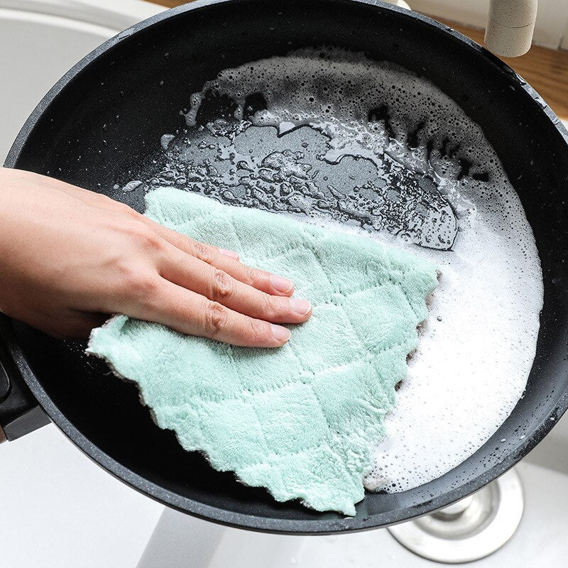 30/50pcs Rag Cleaning Cloth For Washing Dishs Kitchen Supplies Kitchen Double Side Absorbent Dishcloth Special Soft Kitchen Tool