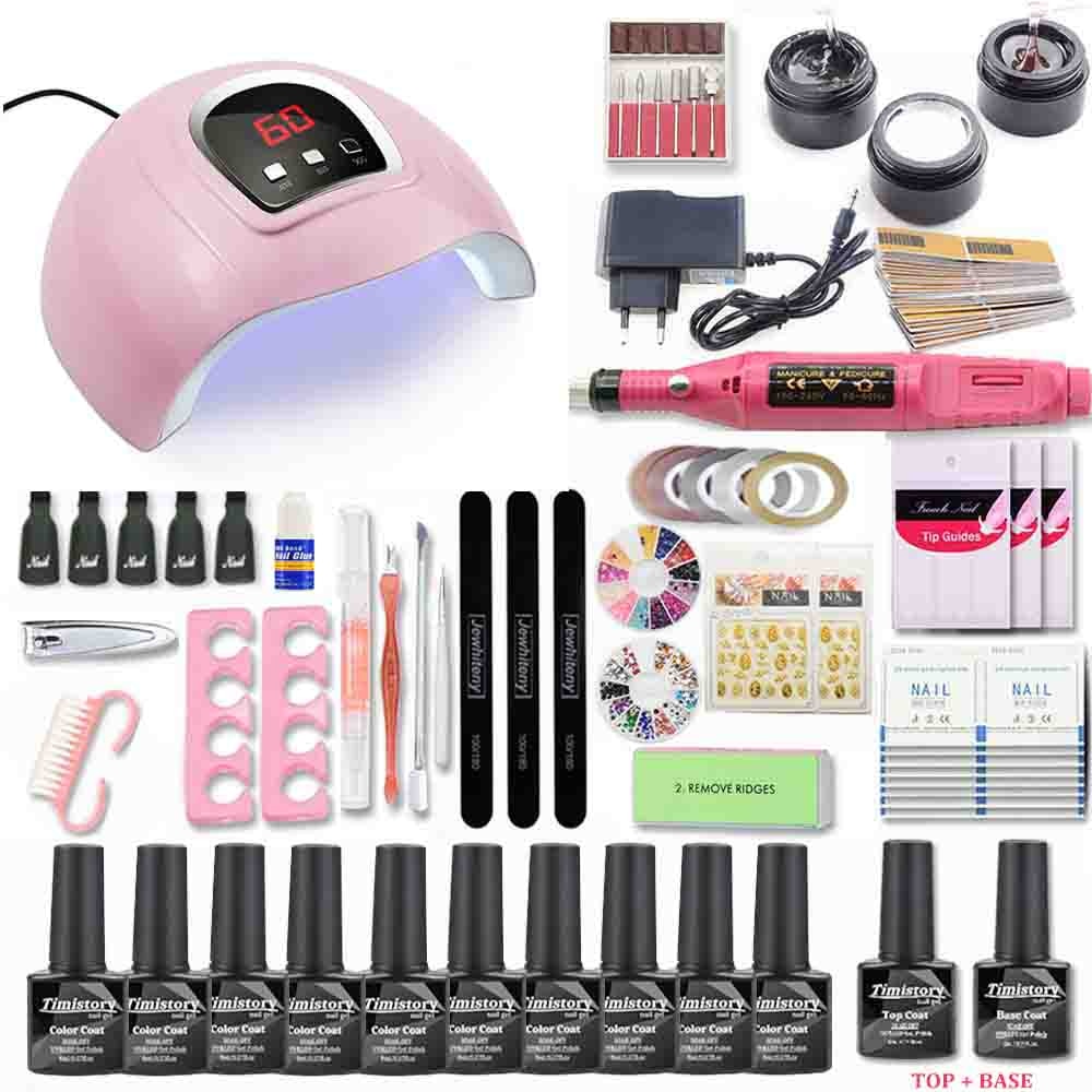 Nail Set for Nail 20 Kinds Nail Polish Kit with 20000RPM Nail drill Machine Nail lamp Acrylic Kit Nail Art Tools Nail Art Set