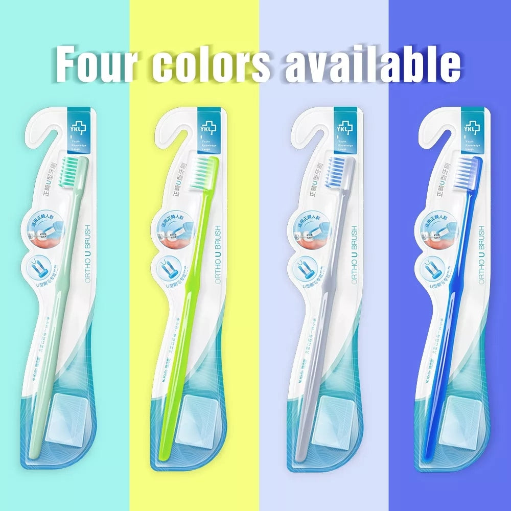 New Arrival Y-Kelin U-Shaped Orthodontic Toothbrush Soft Bristle Orthodontia Teeth Brush Brace Small Head