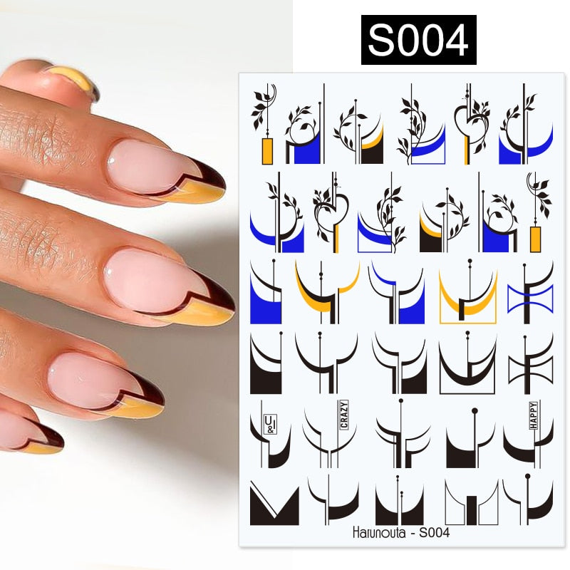 1PC Heart Love Design 3D Nail Sticker English Letter stickers Face Pattern Trasnfer Sliders Valentine's Day Nail Art Decoration