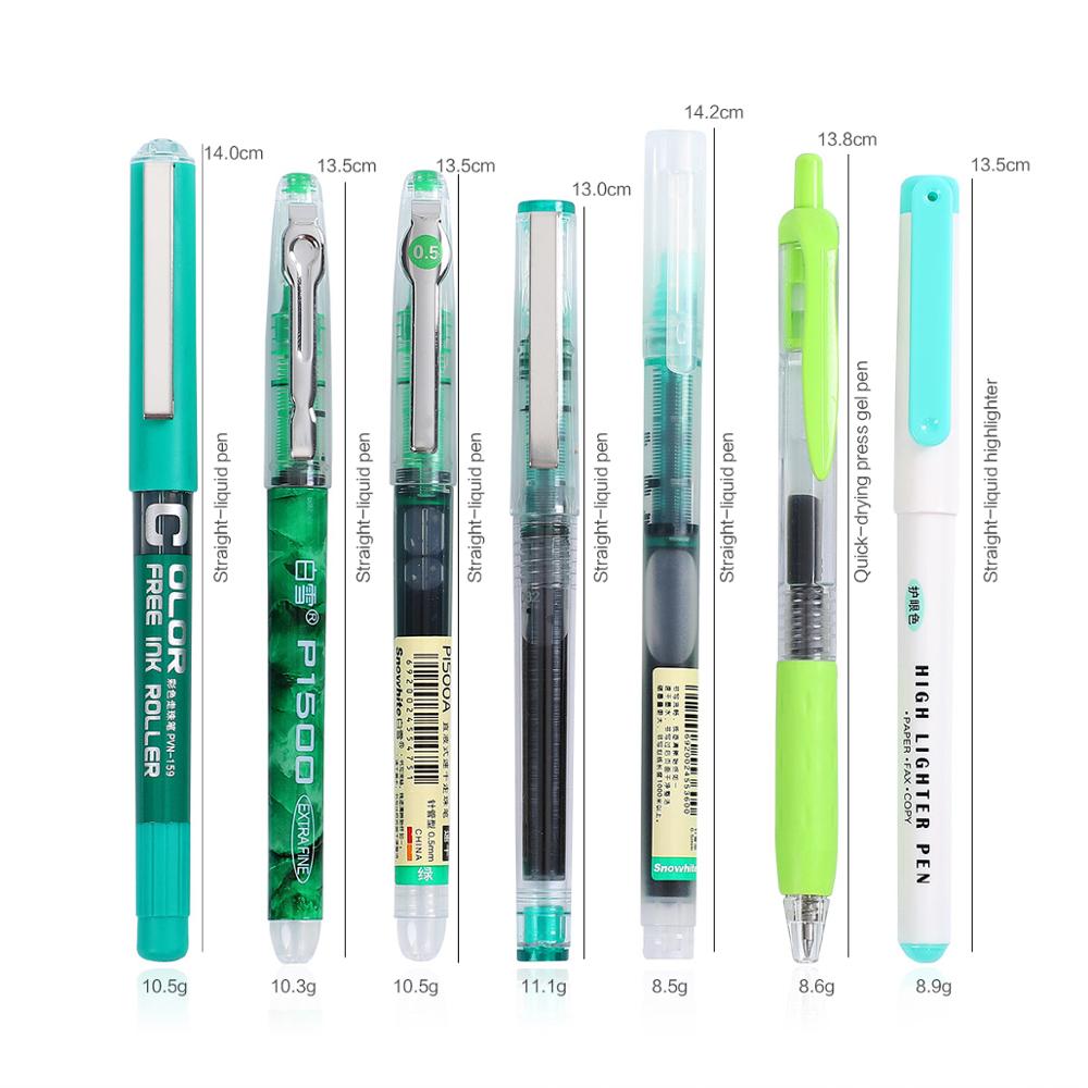 6pcs 7pcs/set Simplicity color Large Gel Pen set 0.5mm quick-drying Straight Pen highlighter for school Stationery kawaii