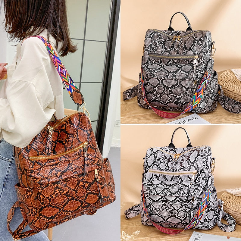 Retro Large Backpack Women PU Leather Rucksack Women's Knapsack Travel Backpacks Shoulder School Bags Mochila Back Pack